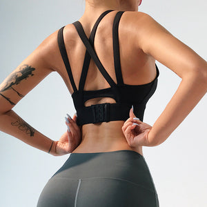 Crossover Shockproof Yoga Bra