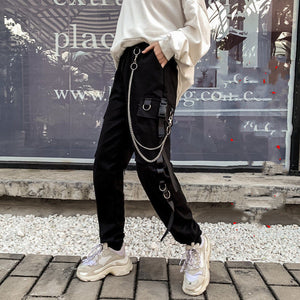 Women Punk Pockets Cargo Pant