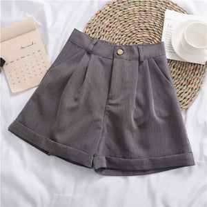 All-match Roll-up Wide-leg Casual Shorts