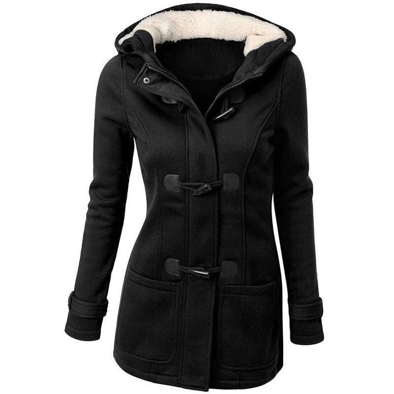 Women warm winter fur collar jackets