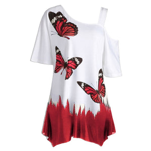 Butterfly Printed Blouse Casual Shirts