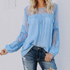 Women's solid color lace shirt