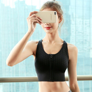 Women Zipper Sports Bra