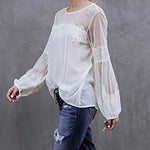 Women's solid color lace shirt