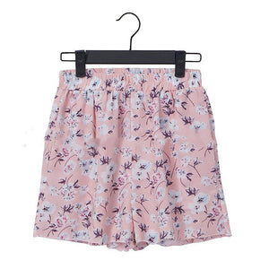 Floral chiffon plus size polka dot shorts