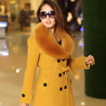 Women double-breasted woolen coat