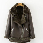 Woman Artificial Fur Zipper Coat