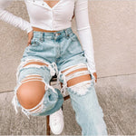 Ripped Fashionable Casual Denim Pant