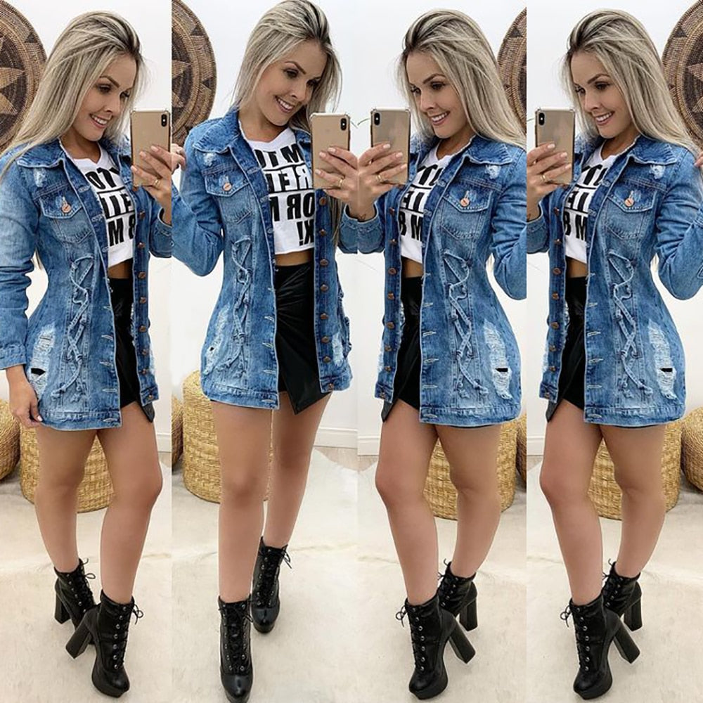 Women Printed denim Down Jacket