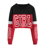 Women Crop Top Hoodie Sweatshirt