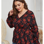 Fat Women Plussize V neck Shirt