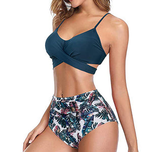 Women Sexy Soild Print Bikini Set