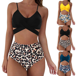 Women Sexy Soild Print Bikini Set