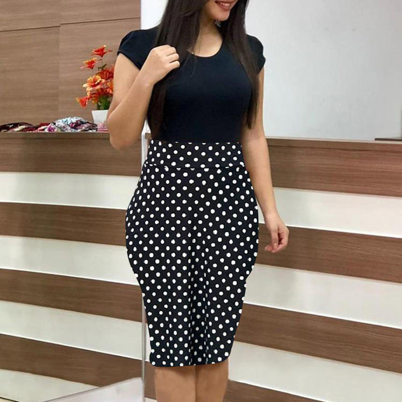 Women Printed Office Midi Pencil Dress