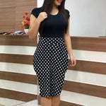 Women Printed Office Midi Pencil Dress