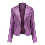 Women's Slim Thin Leather Short Jacket