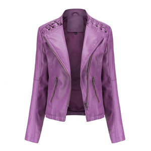 Women's Slim Thin Leather Short Jacket