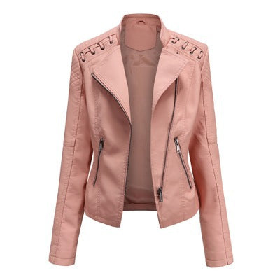 Women's Slim Thin Leather Short Jacket