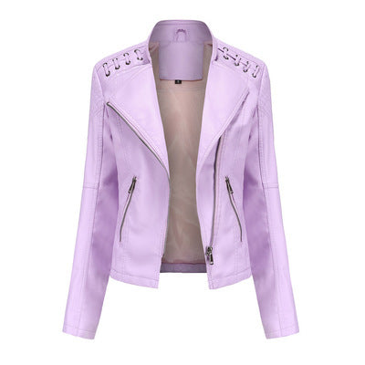 Women's Slim Thin Leather Short Jacket