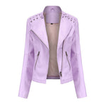 Women's Slim Thin Leather Short Jacket