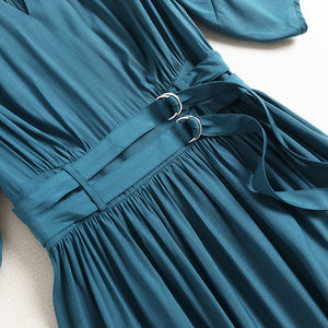 High Waist Deep V-neck Temperament Dress