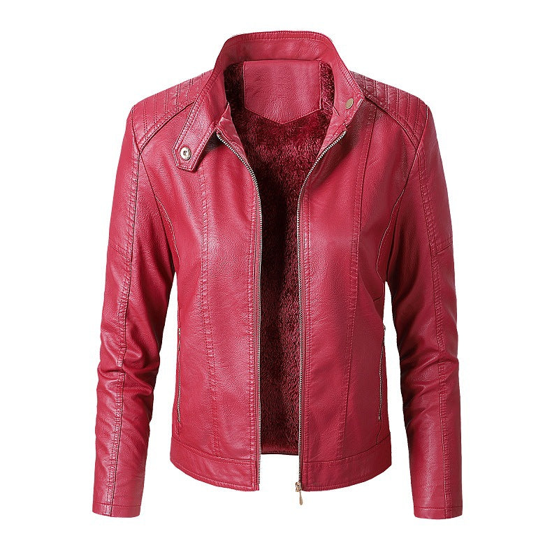 Women's Leather Plus Velvet Jacket