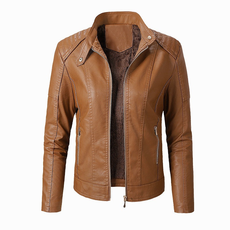 Women's Leather Plus Velvet Jacket