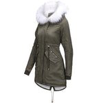 Women Casual Fur Long Hooded Jacket