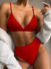 Women S Solid Color Bikini Split Swimsuit