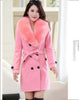 Women double-breasted woolen coat