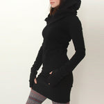 Women Black Novelty Hoodies Dress