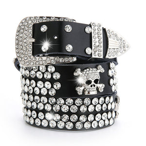 Women Diamond Genuine Leather Belt