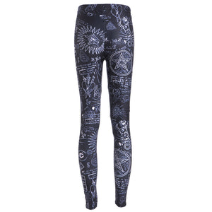 Women Black Skeleton Sexy Leggings