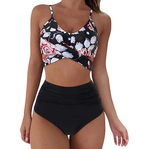 Women Sexy Soild Print Bikini Set