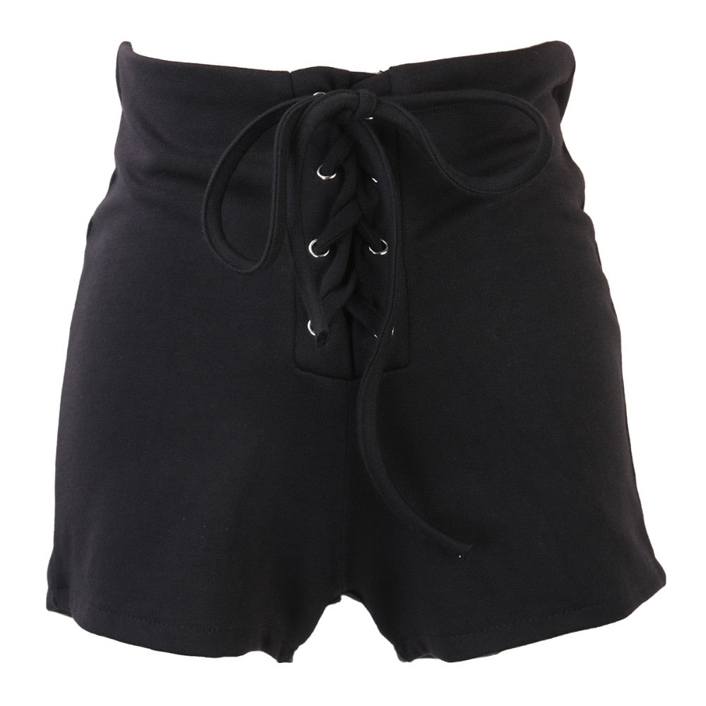 Women Eyelet straps slim shorts