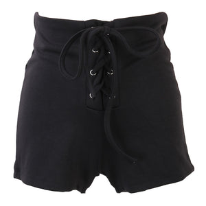 Women Eyelet straps slim shorts