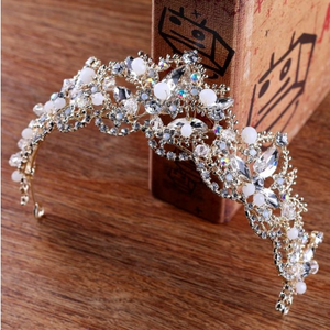 Luxury Crystal AB Bridal Crown Tiara