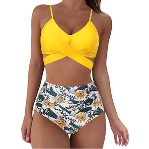 Women Sexy Soild Print Bikini Set