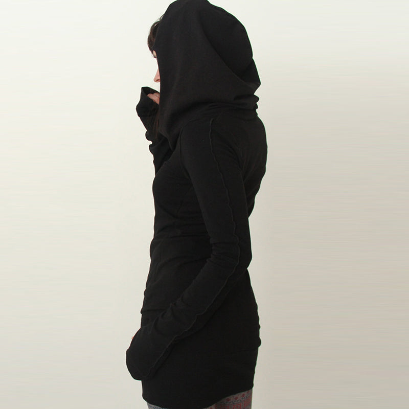 Women Black Novelty Hoodies Dress