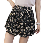 Floral chiffon plus size polka dot shorts