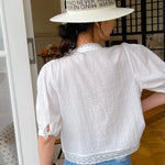 Women's French White Embroidered Shirt