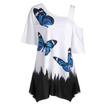 Butterfly Printed Blouse Casual Shirts