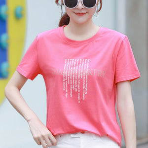 Women's loose cotton student shirts