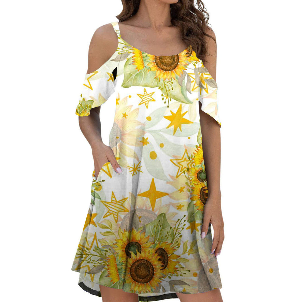 Summer Printed Suspender Dress