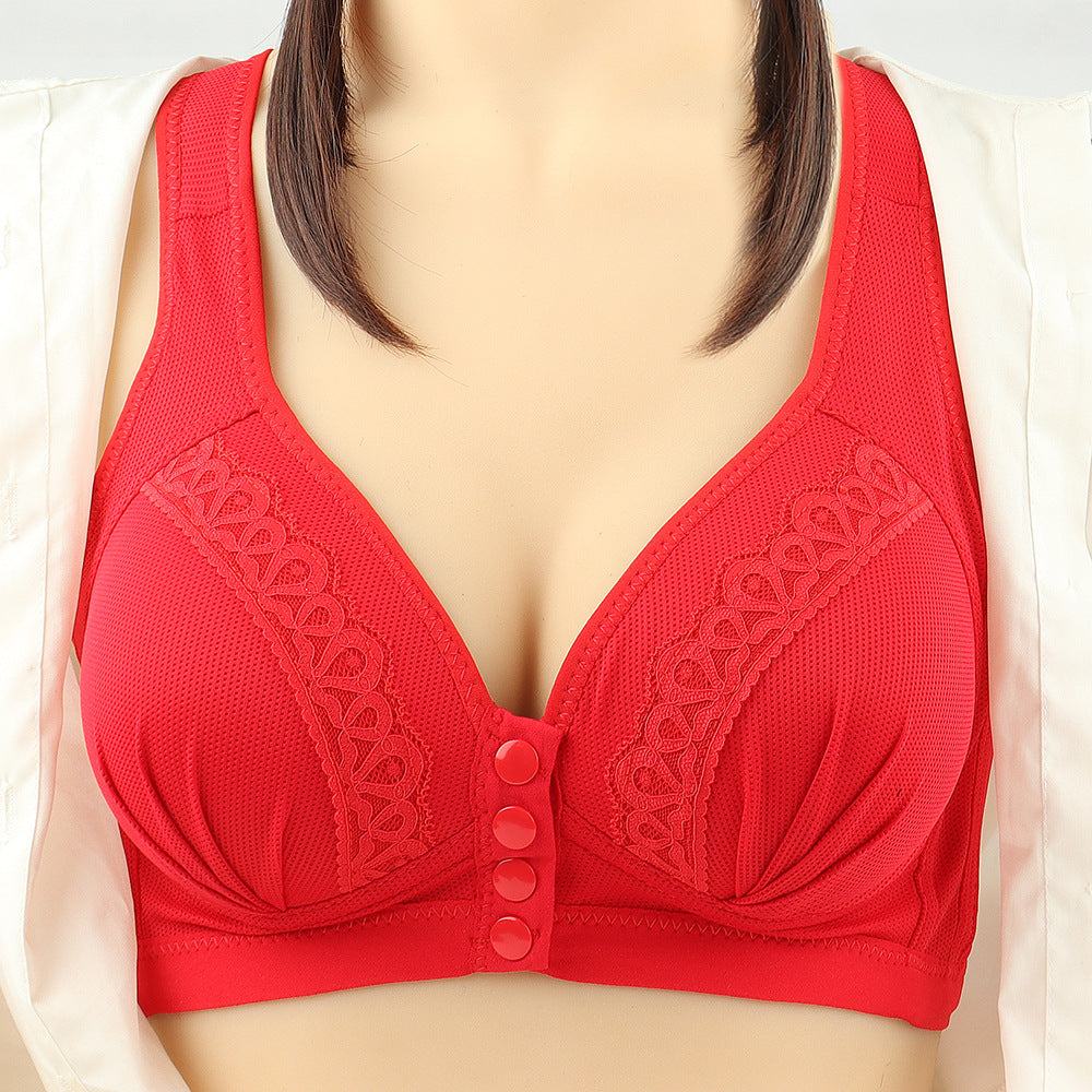 Women Front Closure Button Bra