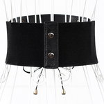 Super wide waist fringed wide belt