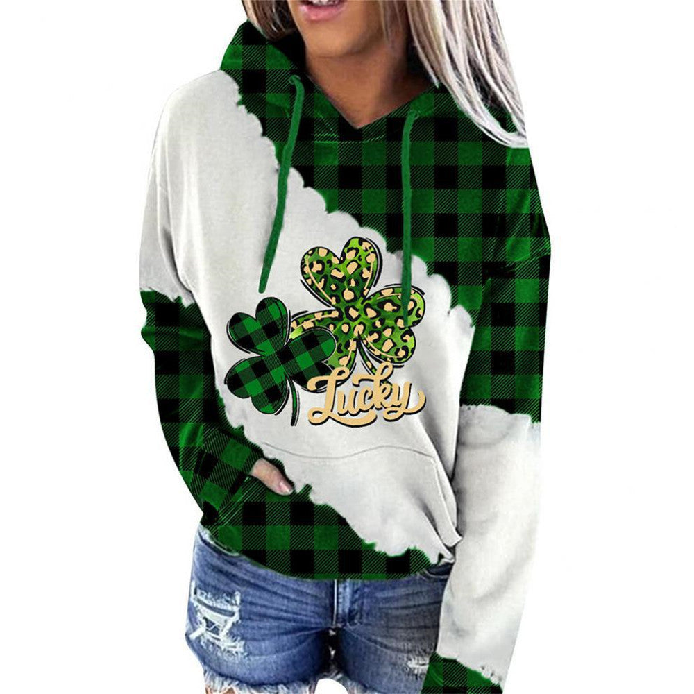 Women Lucky Grass Print Sweatshirts