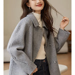 Pineapple Pattern Woolen Coat