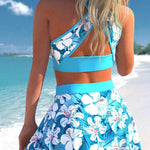 Print Split Skirt Swimwear Set