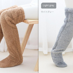 Over Knee High Fuzzy Long Socks Winter Warm Cold Leg Knee Joint Cold-proof Stockings Home Floor Sleeping Socks